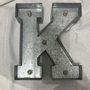Hobby Lobby Galvanized Silver Letter 'K' Wall Art